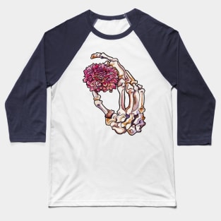 Skeletal Hand and Dahlia Baseball T-Shirt